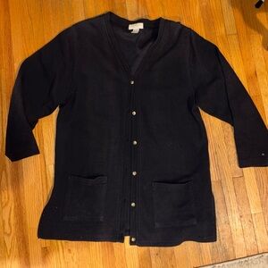 Express Tricot Cardigan Sweater Womens Size Medium Black Button Up